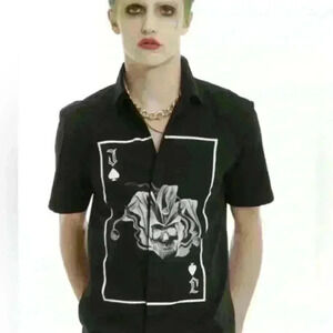 DC Comics  Suicide Squad The Joker Card Button Down